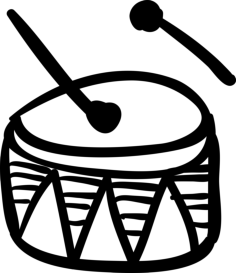 Drum Hand Drawn Musical Percussion Instrument Sketch Style Svg Vector, Free Vectors File